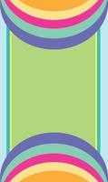 blauw en groen digitaal verticaal achtergrond met solide regenboog ornament Aan top vector behang