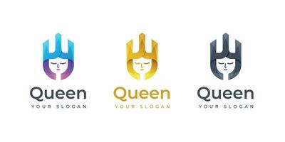 koningin logo ontwerp inspiratie. monogram logo. kroon logo vector