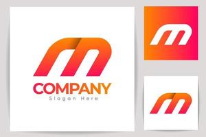 gemakkelijk bedrijf modern brief m logo sjabloon, helling kleur met creatief ontwerp, premie vector. vector