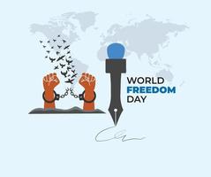 wereld vrijheid dag. wereld druk op vrijheid dag concept vector illustratie. alleen maar wereld druk op dag naar verhogen bewustzijn van de belang van vrijheid van de druk op.