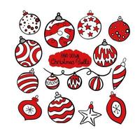 Kerstmis ballen verzameling van Kerstmis decoraties vector