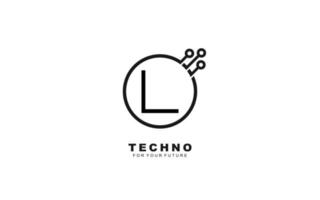 l logo techno voor identiteit. brief sjabloon vector illustratie voor uw merk