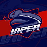 agressief adder slang mascotte illustratie voor logo sport en spel esport vector