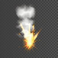realistisch explosie teken vector