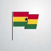 Ghana golvend vlag ontwerp vector