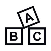 abc blokken speelgoed- gemakkelijk icoon vector