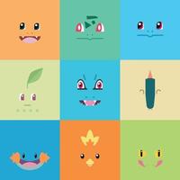 Pokemon voorgerechten gezichten vector