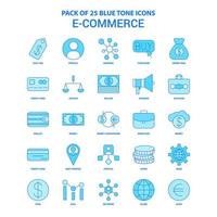 ecommerce blauw toon icoon pak 25 icoon sets vector