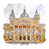 leipzig duitsland aquarel schets hand getekende illustratie vector