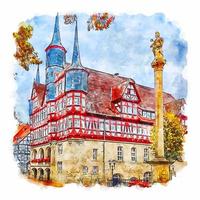 duderstadt duitsland aquarel schets hand getekende illustratie vector