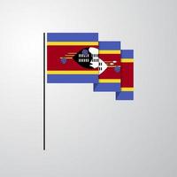 Swaziland golvend vlag creatief achtergrond vector