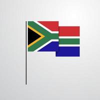 zuiden Afrika golvend vlag ontwerp vector