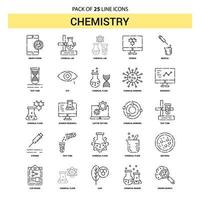 chemie lijn icoon reeks 25 stippel schets stijl vector