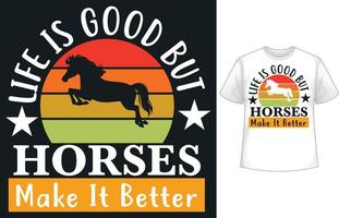 paard geliefden t-shirt ontwerp vector