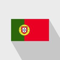 Portugal vlag lang schaduw ontwerp vector