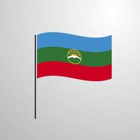 Karachay chekessia golvend vlag vector