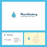 water laten vallen logo ontwerp met slogan voorkant en terug busienss kaart sjabloon vector creatief ontwerp