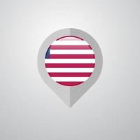 kaart navigatie wijzer met Liberia vlag ontwerp vector