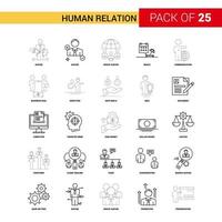 menselijk relatie zwart lijn icoon 25 bedrijf schets icoon reeks vector