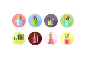 Flat Icon Pen Holder Gratis Vector