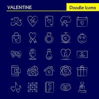 Valentijn hand- getrokken icoon pak voor ontwerpers en ontwikkelaars pictogrammen van fles liefde romantisch Valentijn liefde geschenk hart Valentijn vector
