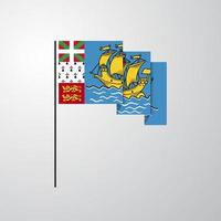 heilige pierre en miquelon golvend vlag creatief achtergrond vector