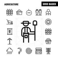 landbouw lijn icoon pak voor ontwerpers en ontwikkelaars pictogrammen van landbouw appel land boerderij landbouw boerderij landbouw voedsel vector