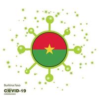 Burkina faso coronavius vlag bewustzijn achtergrond blijven huis blijven gezond nemen zorg van uw eigen Gezondheid bidden voor land vector