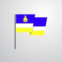 buryatië golvend vlag ontwerp vector