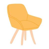 modern fauteuil. comfortabel zacht geel fauteuil. vector illustratie geïsoleerd Aan wit achtergrond. getrokken stijl.