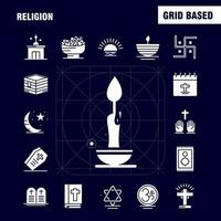 religie solide glyph pictogrammen reeks voor infographics mobiel uxui uitrusting en afdrukken ontwerp omvatten lijkkist vakantie religie religie bidden kerk moslim element icoon reeks vector