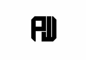 pw wp p w eerste brief logo geïsoleerd Aan wit achtergrond vector