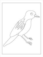 vogel kleurplaat voor kinderen vector
