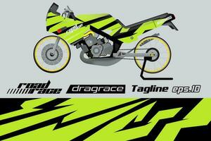 desain pembungkus stiker motor slepen racing vector penuh eps.10