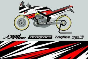 desain pembungkus stiker motor slepen racing vector penuh eps.10