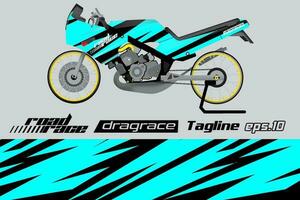 desain pembungkus stiker motor slepen racing vector penuh eps.10