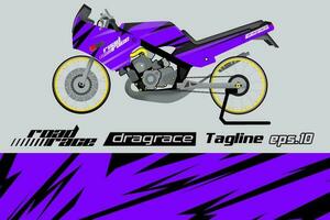 desain pembungkus stiker motor slepen racing vector penuh eps.10