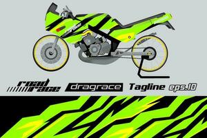 desain pembungkus stiker motor slepen racing vector penuh eps.10