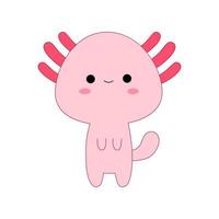 schattig tekenfilm kawaii axolotl. vector illustratie.