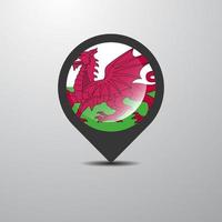 wales kaart pin vector