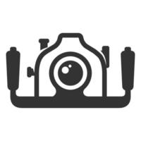 zwart en wit icoon onderwater- camera vector