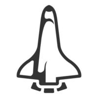 zwart en wit icoon ruimte shuttle vector