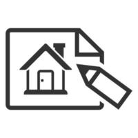 zwart en wit icoon huis blauwdruk vector