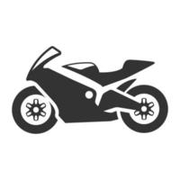 zwart en wit icoon motorfiets vector