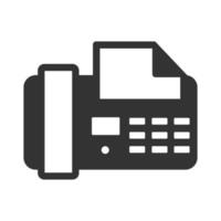 zwart en wit icoon fax vector