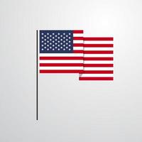 Verenigde staten van Amerika golvend vlag ontwerp vector