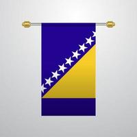 Bosnië en herzegovina hangende vlag vector