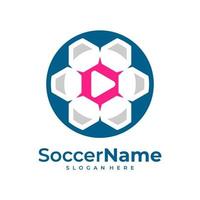 Speel voetbal logo sjabloon, Amerikaans voetbal logo ontwerp vector