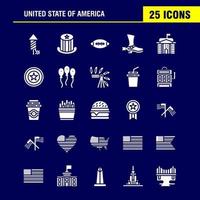 Verenigde Staten van Amerika solide glyph icoon pak voor ontwerpers en ontwikkelaars pictogrammen van viering vuurwerk partij dag hoed presidenten Verenigde Staten van Amerika bal vector