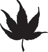 zwart cannabisblad. silhouet van cannabis vector